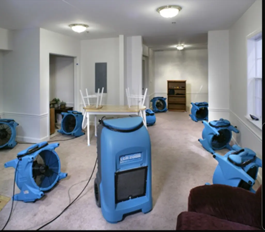 Air movers and dehumidifier setup for Water Extraction & Removal in Canutillo